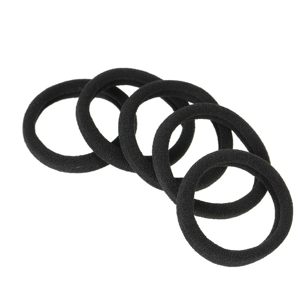 50p Pcs Black Thick Seamless No Slip Hair Bands Elastic Ties Soft Ponytail Holders for Women Girls