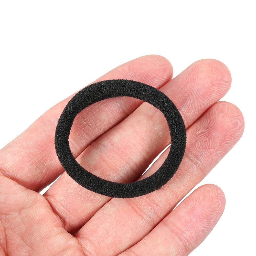 50p Pcs Black Thick Seamless No Slip Hair Bands Elastic Ties Soft Ponytail Holders for Women Girls