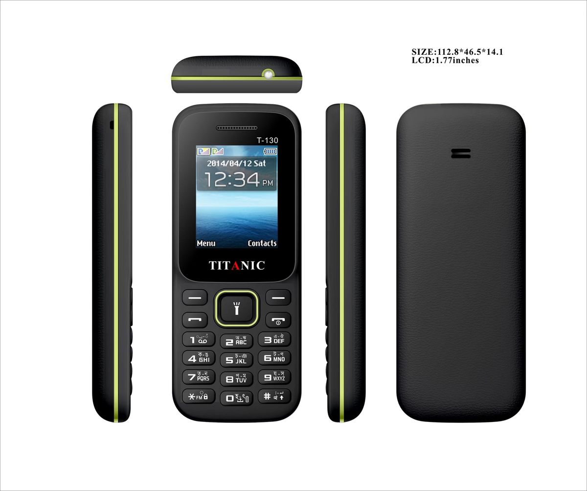 T-130 1.77 Screen, Dual SIM Card+memory Card Black