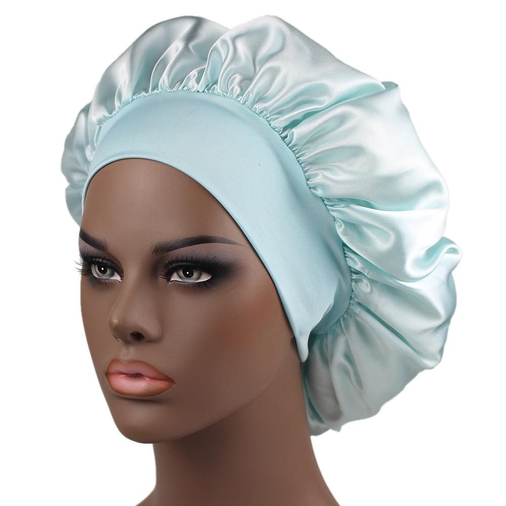 Unisex Head Wrap Elastic Band Cap Brimmed Night Hat Bath Cap