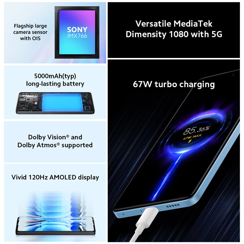 Redmi Note 12 Pro 6.67" 8GB RAM/256GB ROM Android 11 - Black