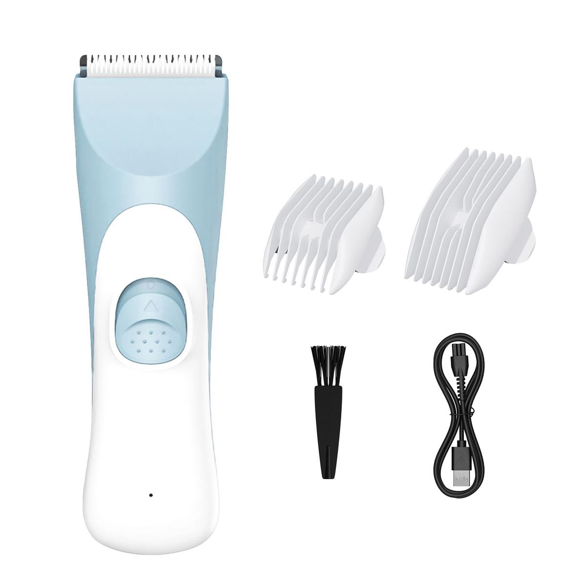 Baby Hair Clipper Cordless Electric Hair Trimmer for Kids and Children Low Noise IPX7 Waterproof Built-in Battery with 2 Guide Combs
