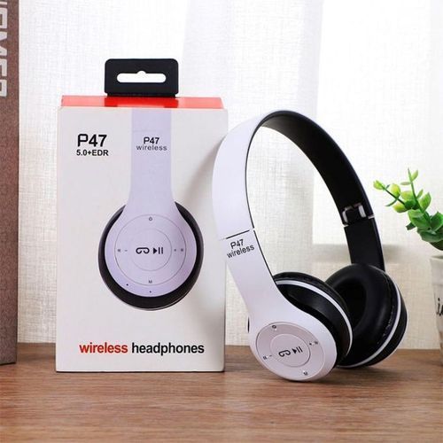 5.0 Wireless Bluetooth Stereo Foldable Headphone - White