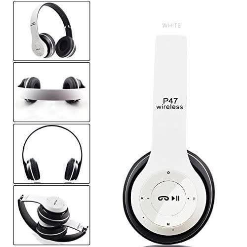 5.0 Wireless Bluetooth Stereo Foldable Headphone - White