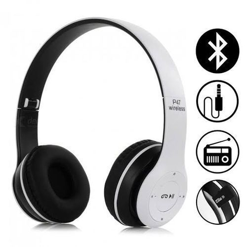 5.0 Wireless Bluetooth Stereo Foldable Headphone - White