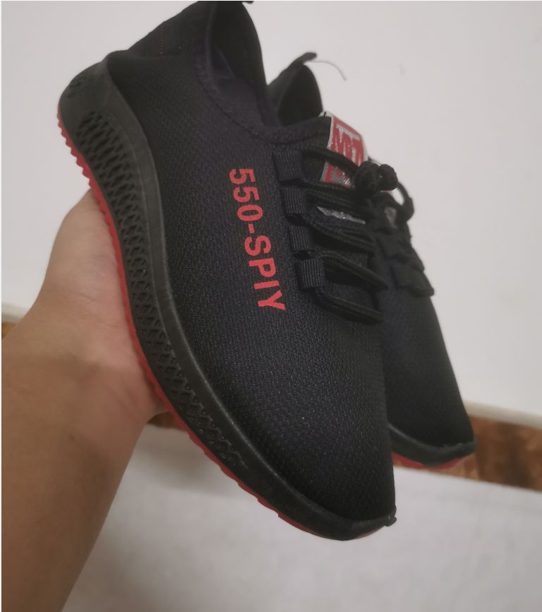 Women's Breathable Lace-up Sneakers-BL03-Black/Red
