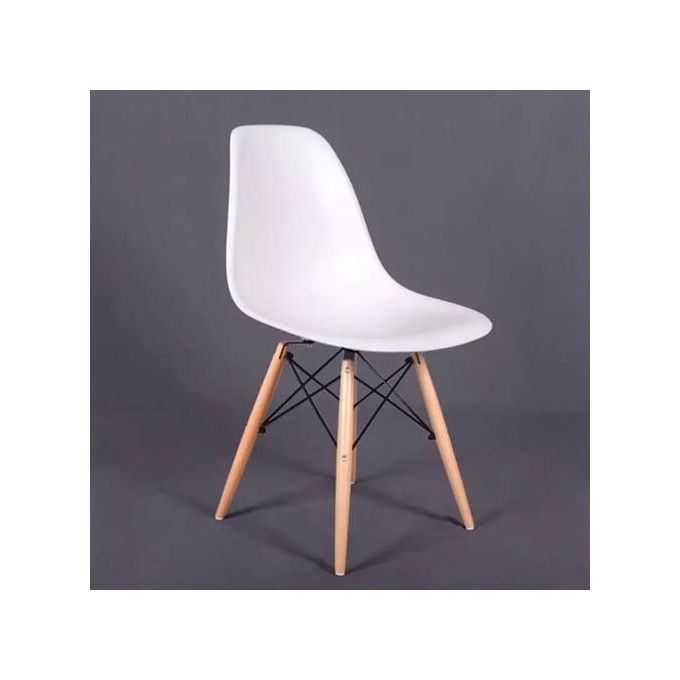 EAMES INSPIRED EIFFEL PLASTIC CHAIR WHITE