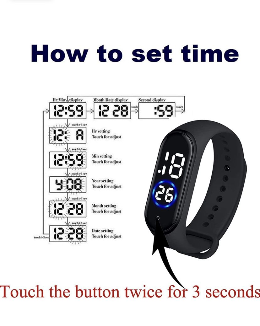 3 In 1 Kids Classic Waterproof  Children Wristwatch With Led
