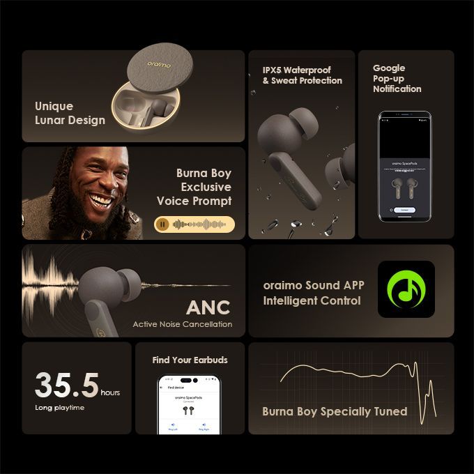 X Burna Boy SpacePods True Wireless Earbuds