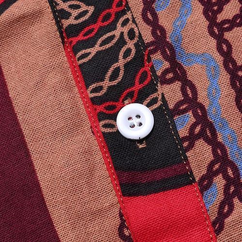Mens Vintage Patterned Casual Short Sleeve Beach Shirts