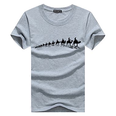 Printing Mens T-shirts Combo Of 4(gray/white/green/wine)