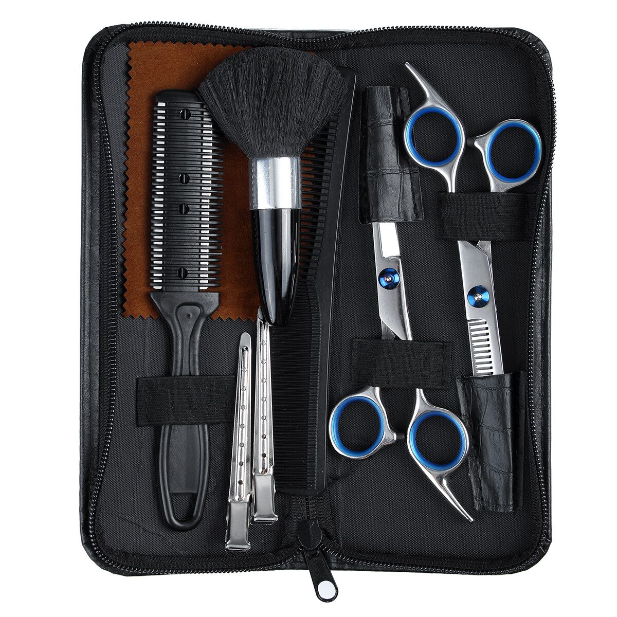 10pcs/set Professional Hair Scissor Set Hair Scissor Hairdressing Scisors Barber Thinning Scisors Hair Shears Kit For Barber Salon And Home Blue Screw