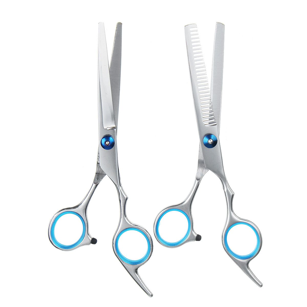 10pcs/set Professional Hair Scissor Set Hair Scissor Hairdressing Scisors Barber Thinning Scisors Hair Shears Kit For Barber Salon And Home Blue Screw