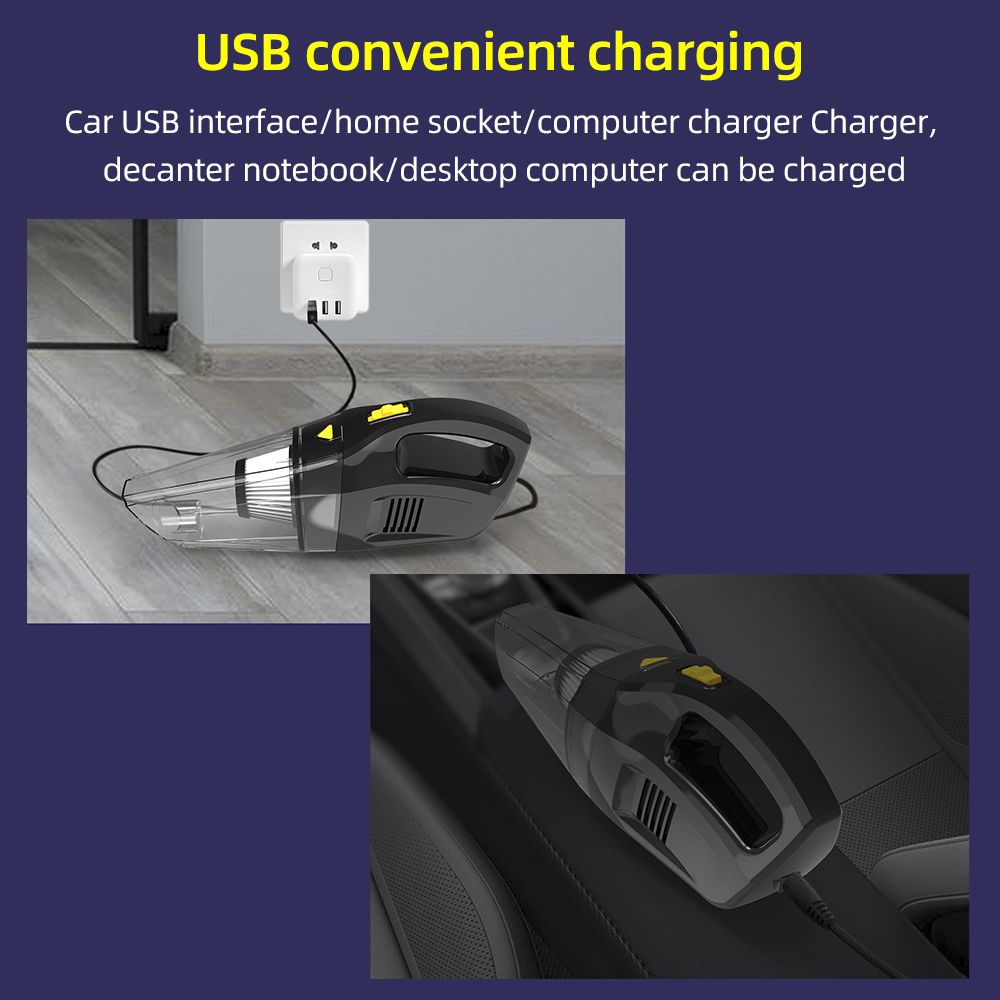 Car Vacuum Cleaner Cordless Strong Suction Wet & Dry 120W