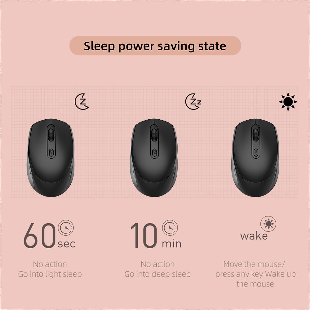 M107 2.4G Wireless Mouse Ergonomic Office Mouse With 3-gear