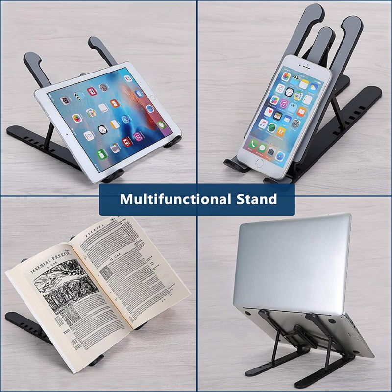 Plastic Foldable Adjustable Stand Holder For Laptop Black