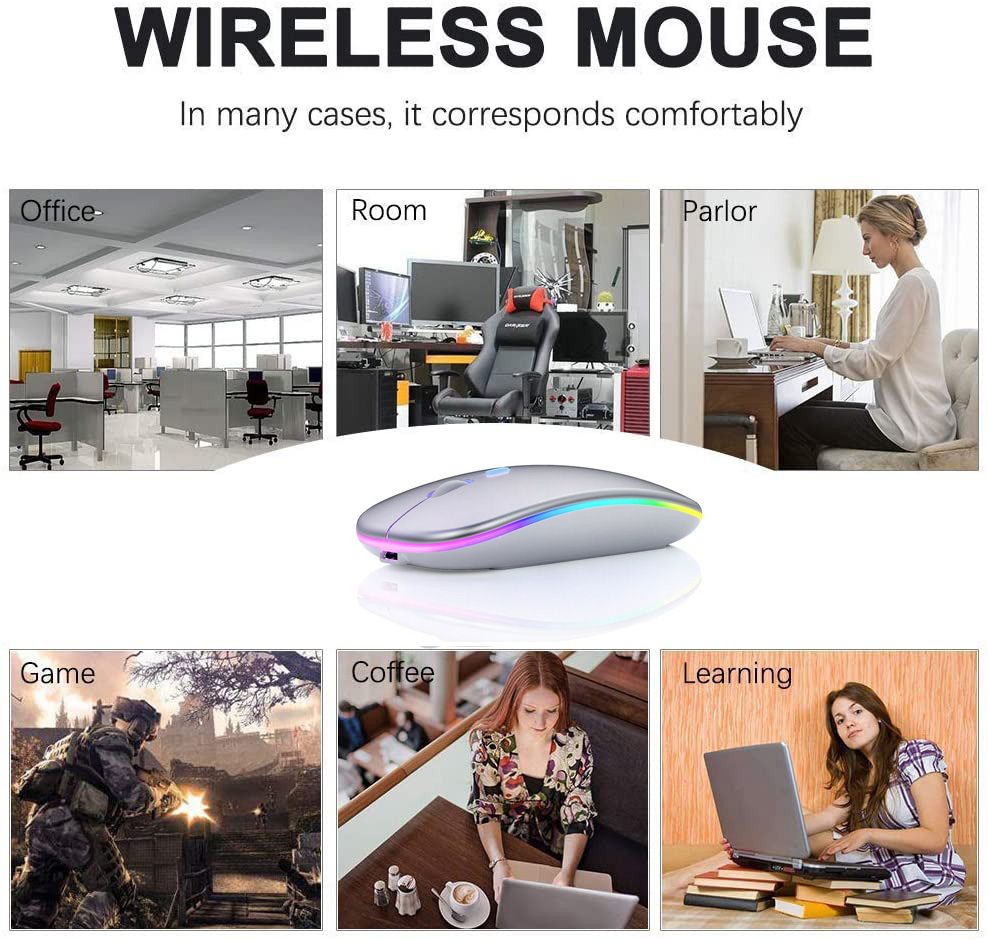 Wireless Rechargeable Mouse 2.4G Plus Bluetooth  2 Modes