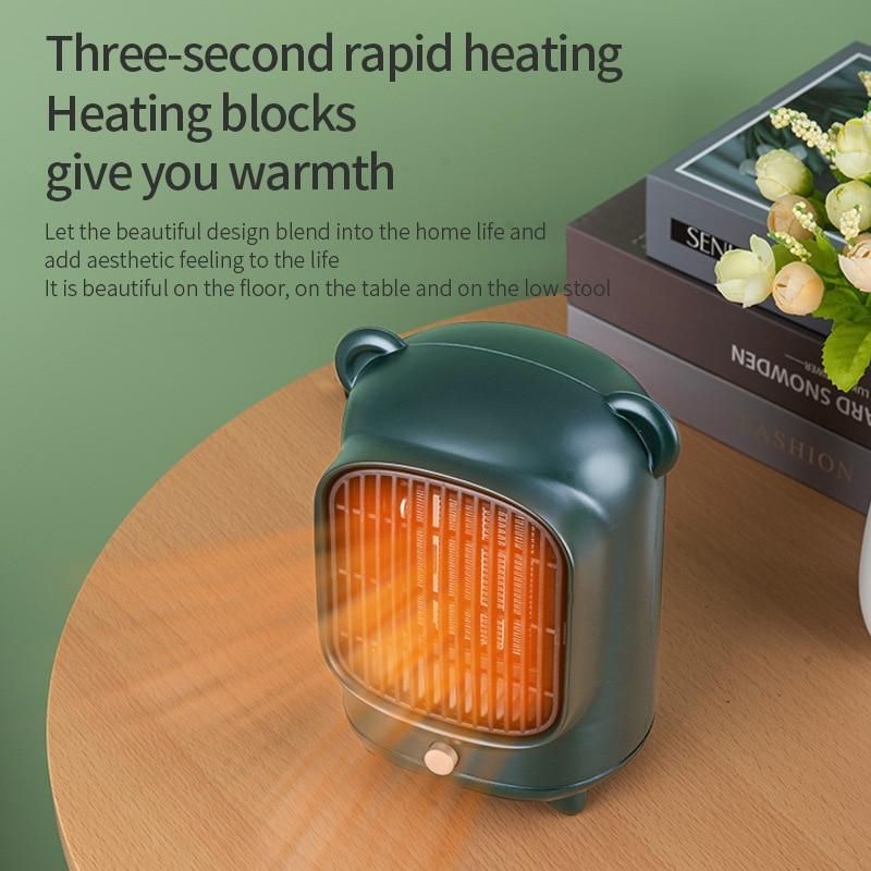 500W Desktop Portable Electric Heater Fan Heater Mini Heater PTC Ceramic Constant Heating Home Bedroom Office