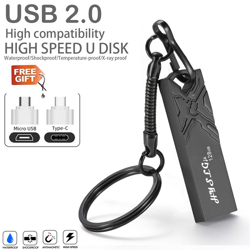 128GB Metal OTG Usb Flash Drive Waterproof 3D Embossment