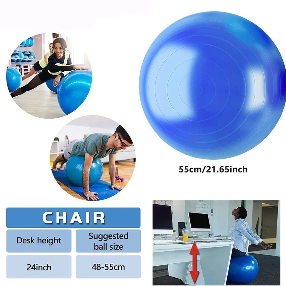 Large 85CM Big Size Premium Exercise GYM Yoga Ball Fitness Pregnancy Birthing + Free Pump