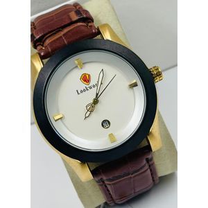 Leather  Wrist Watch Gold