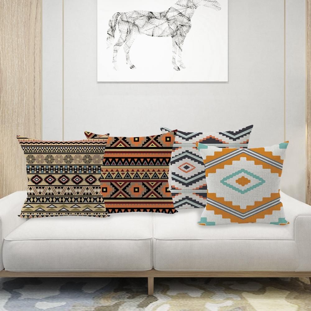 4Pcs Geometric Pattern Single-Sided Pillowcase 2