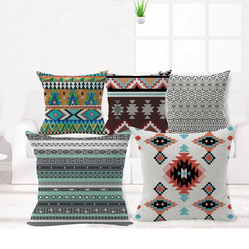 4Pcs Geometric Pattern Single-Sided Pillowcase 2