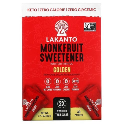 Monkfruit Sweetener With Erythritol, Golden, 30Packets