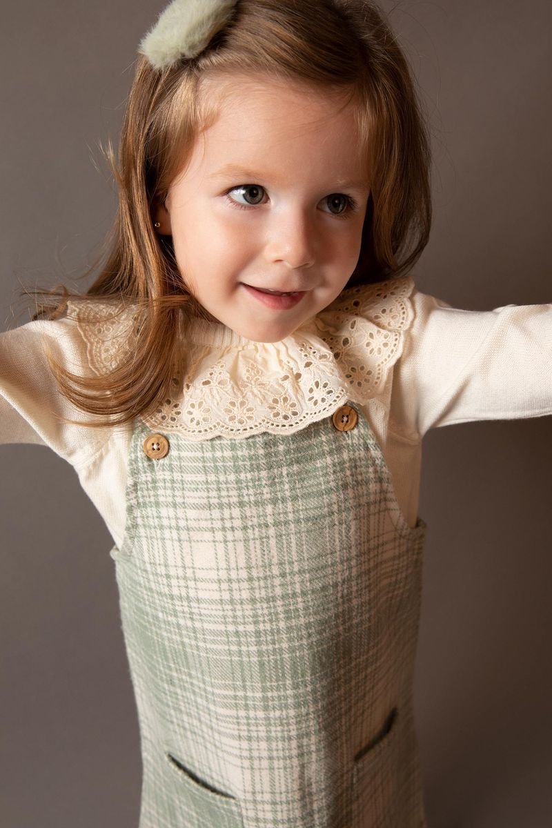 Babygirl Regular Fit Collarless Dress -Turquoise