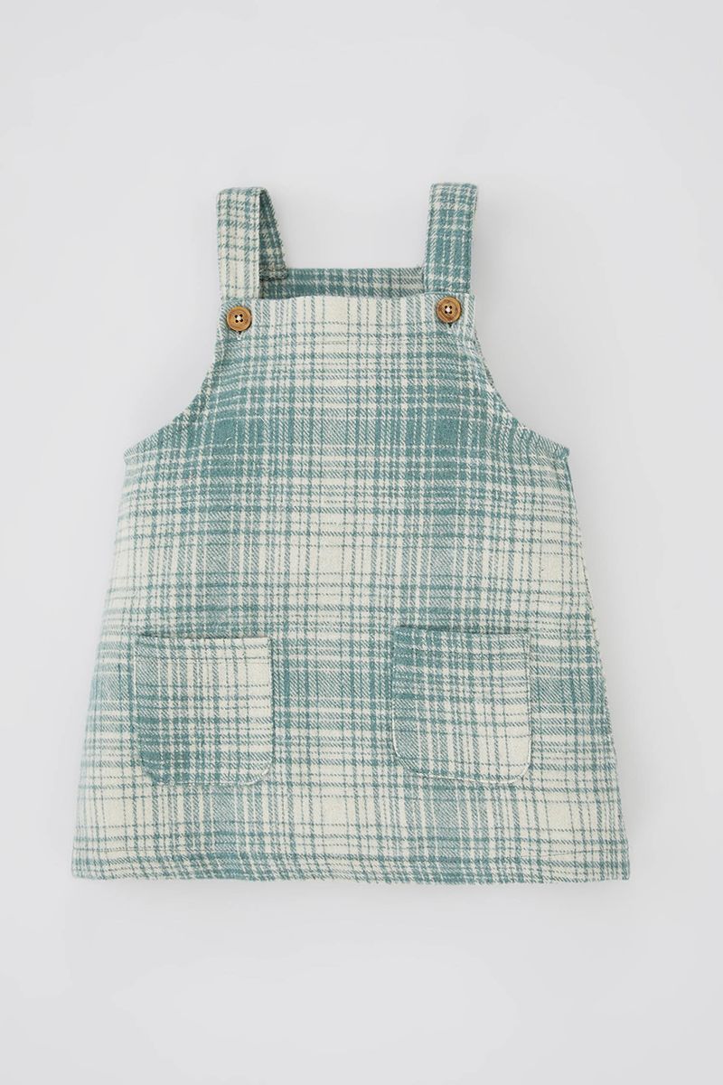 Babygirl Regular Fit Collarless Dress -Turquoise