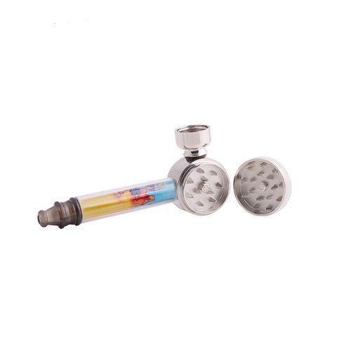 2 In 1 Smoking Pipe With Metal Grinder Weed Crusher
