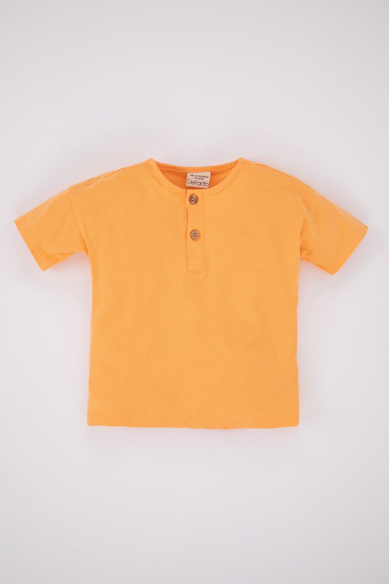 BabyBoy Casual Regular Fit Knitted Short Sleeve T-Shirt - Orange