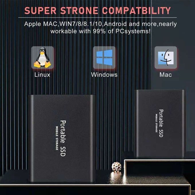 Portable SSD External Hard Drive - 500GB Storage Space