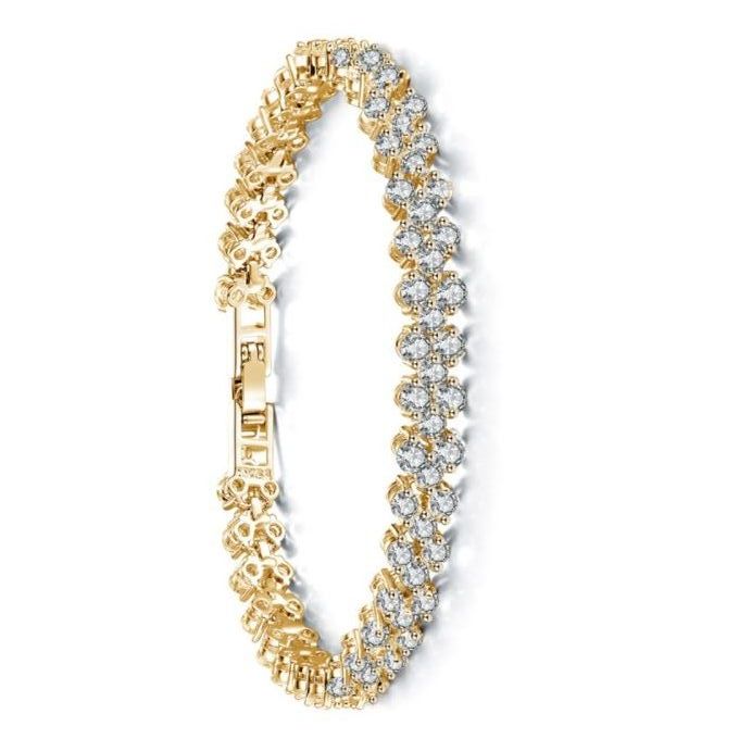 Unisex Casual Wrist Watch With Bracelet- Gold