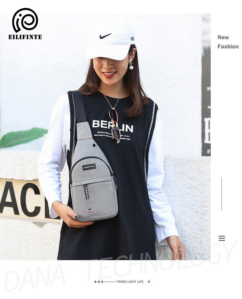 B06 Casual Crossbody Shoulder Chest Bag-Grey