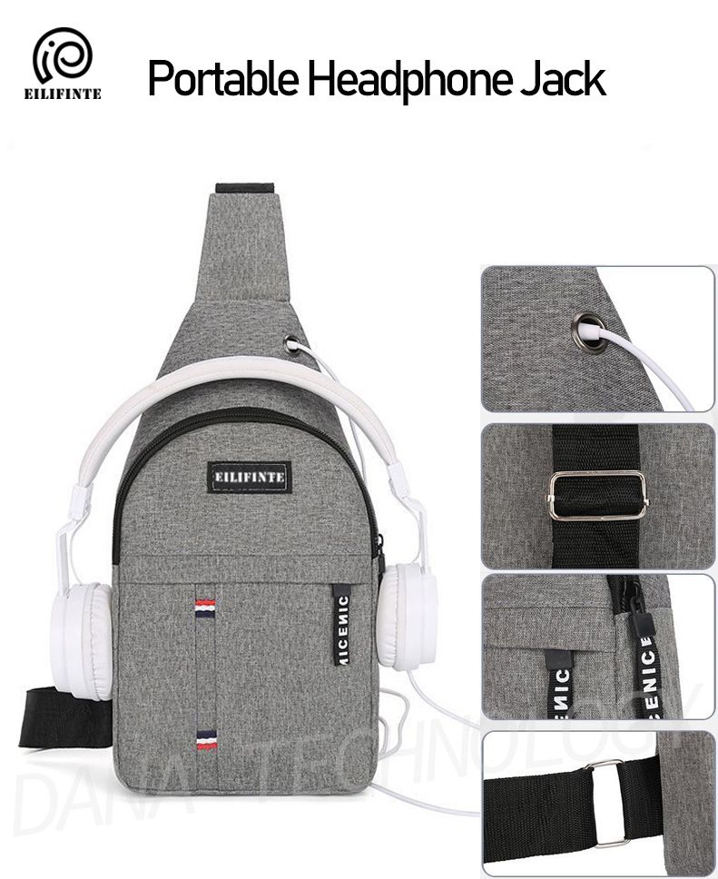 B06 Casual Crossbody Shoulder Chest Bag-Grey