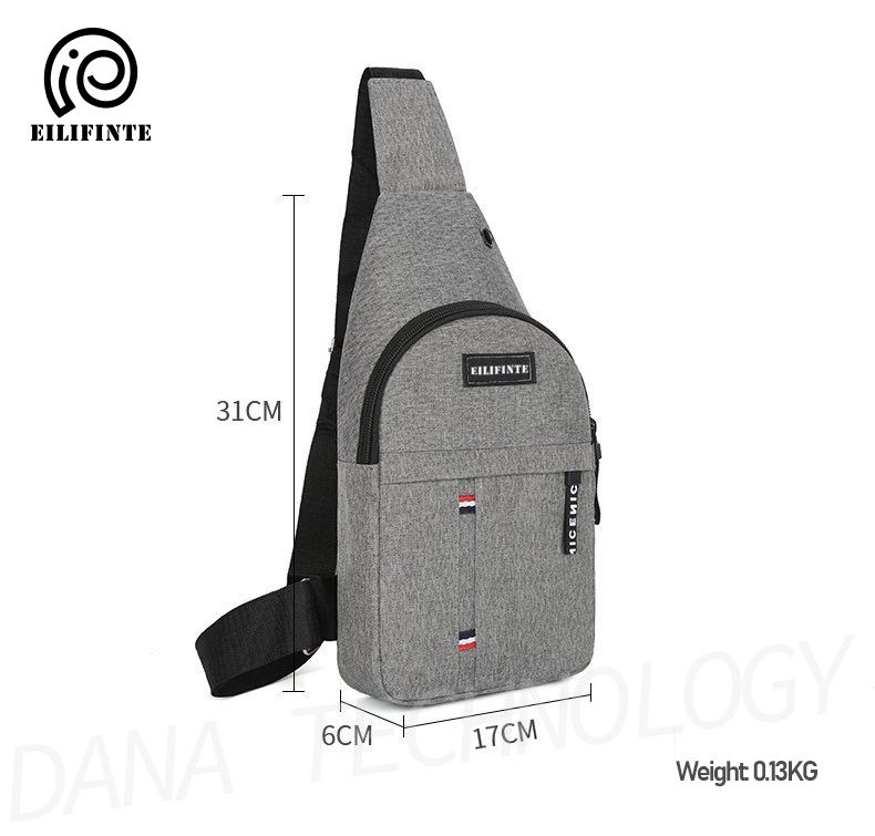 B06 Casual Crossbody Shoulder Chest Bag-Grey