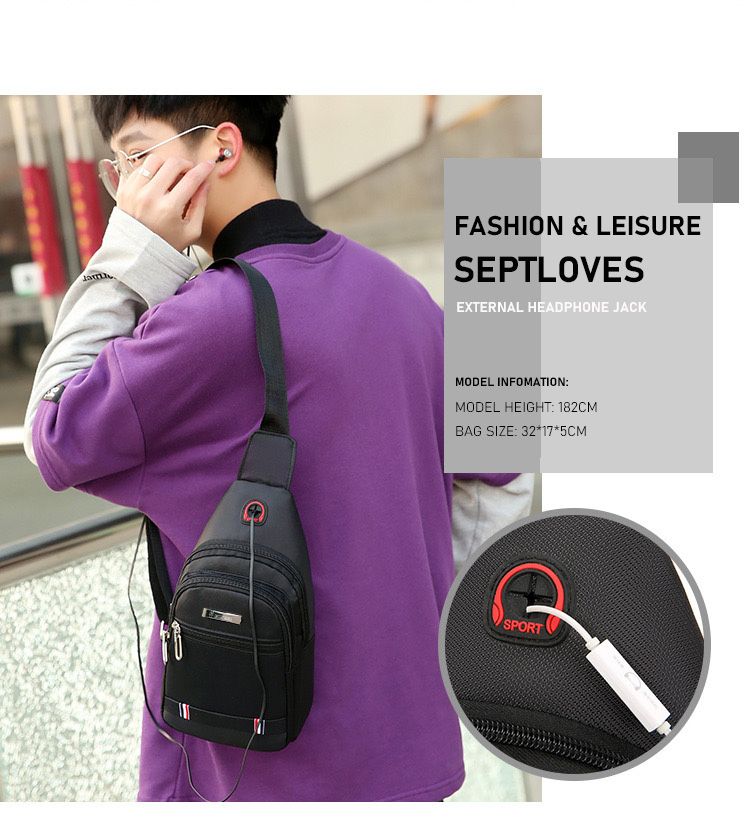 Casual Shoulder Sports Sling Bag Chest Crossbody Bag - Free Size