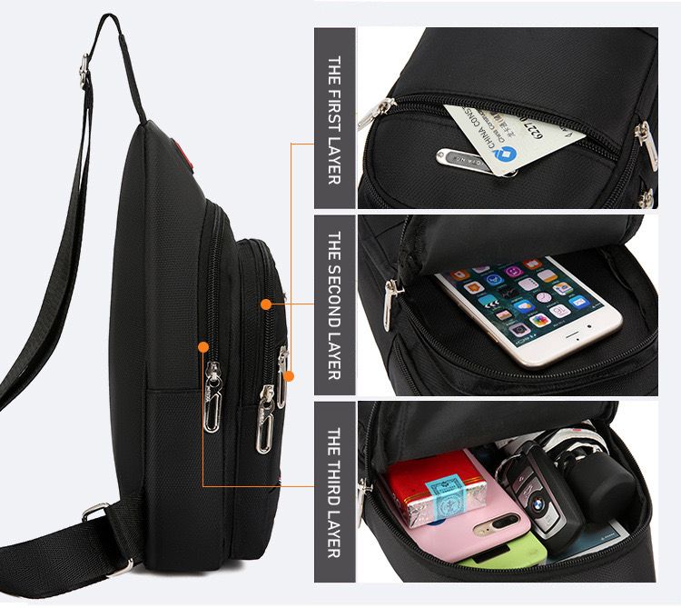 Casual Shoulder Sports Sling Bag Chest Crossbody Bag - Free Size