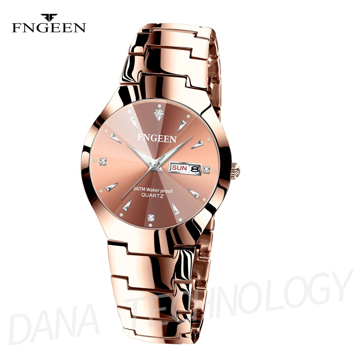 03 Luxury Classy Unisex Watch With Date Week/Coffee