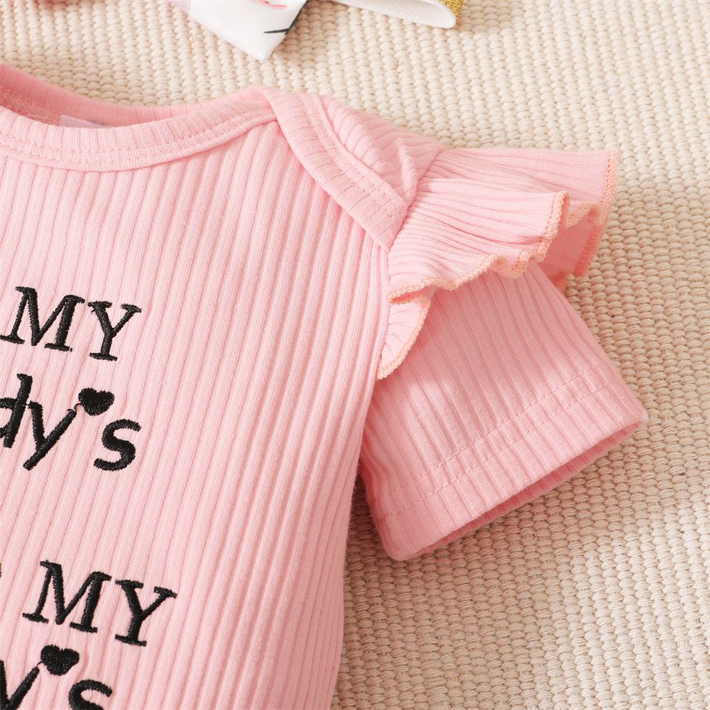 0-18 Months Baby Girl Summer Costumes Ribbed Bodysuit Floral Pants Set