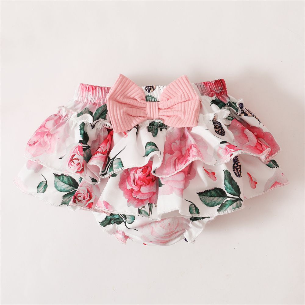 0-18 Months Baby Girl Summer Costumes Ribbed Bodysuit Floral Pants Set