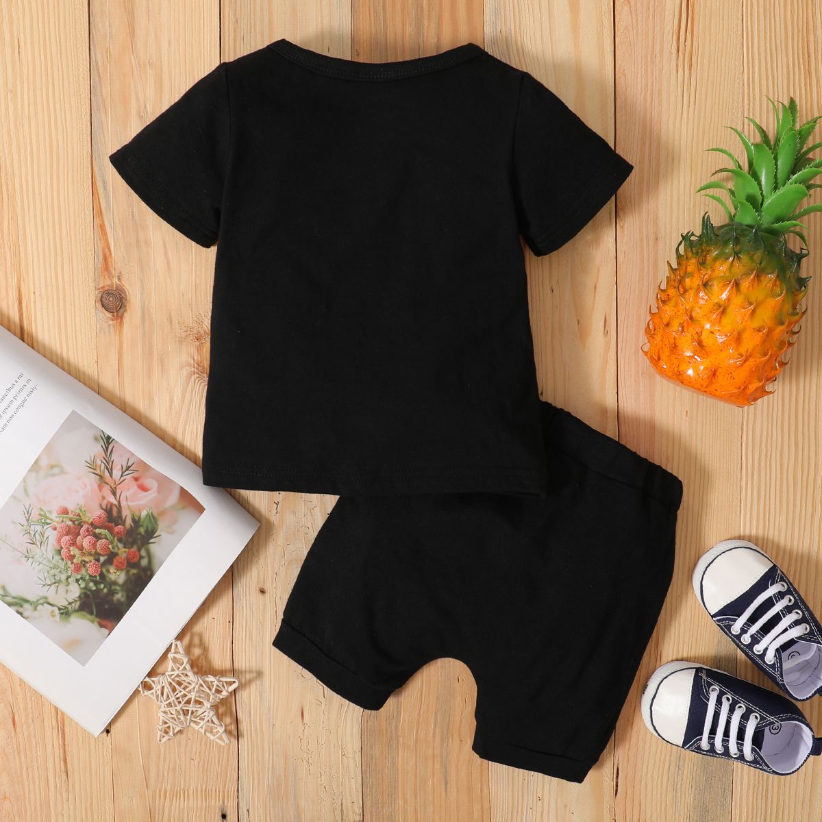 0-3 Years Baby Boys Summer Clothes Set MINI BOSS Short Sleeve Tops Ripped Shorts