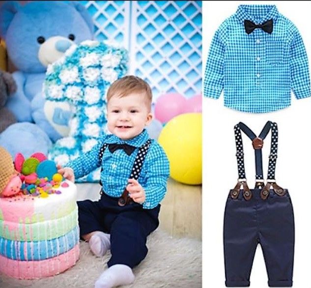 Gentlemen Boy's 1 Year 2 Year Birthday Shirt And Pant Set