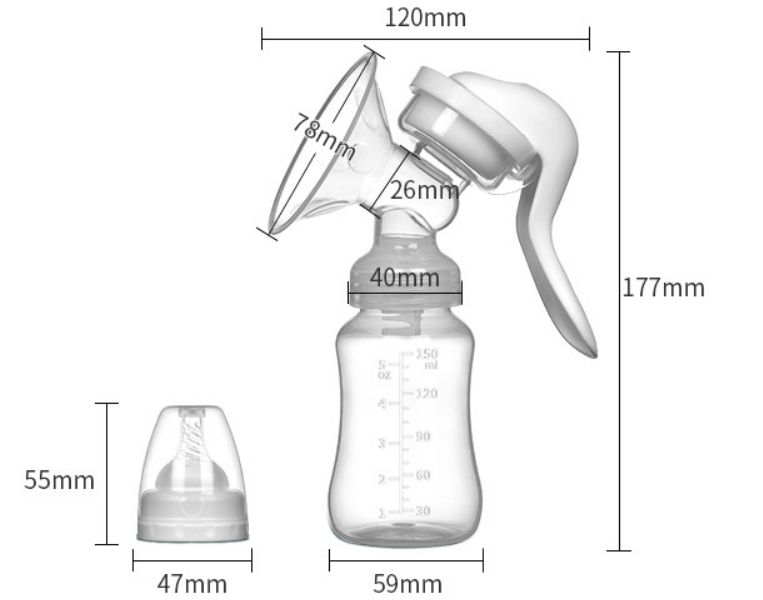 150ML 2 In 1 Massage Manual Breast Pump/Nursing Mother Breast Milk Pump