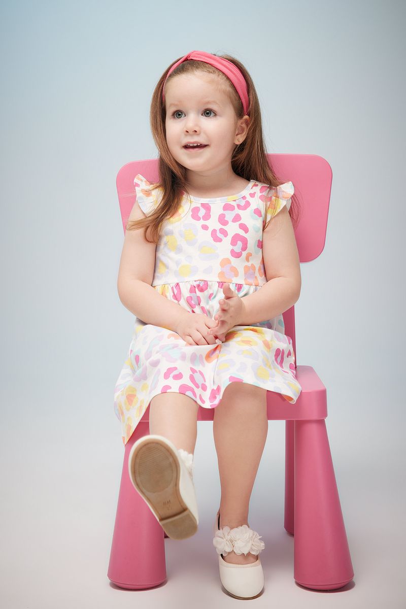 2 Piece BabyGirl Casual Regular Fit Bike Neck Sleeveless Knitted Dress - Pink