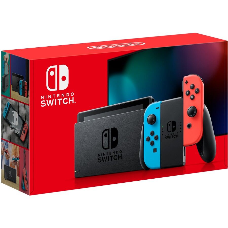 Switch With Neon Blue And Neon Red Joy‑Con