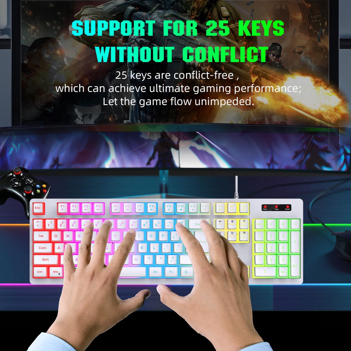 L200 RGB Keyboard 104-Key Wired Gaming Keyboard Backlit