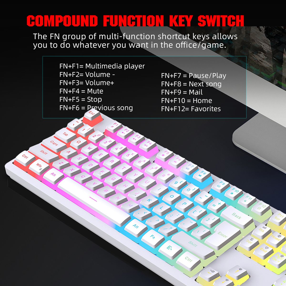 L200 RGB Keyboard 104-Key Wired Gaming Keyboard Backlit