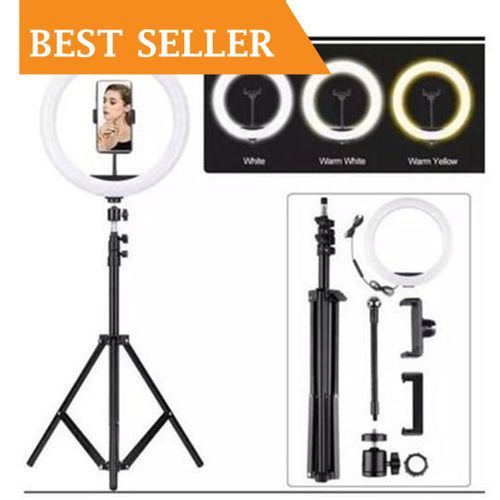 Automatic Led Ringlight, BT Remote + Stand And Phone Holder And Mic